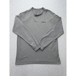 Patagonia Shirt Mens Large Gray‎ Long Sleeve Responsibili-Tee P-6 Logo Graphic